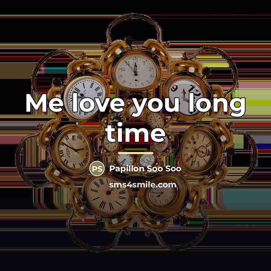 “Me love you long time…” quote by Papillon Soo Soo