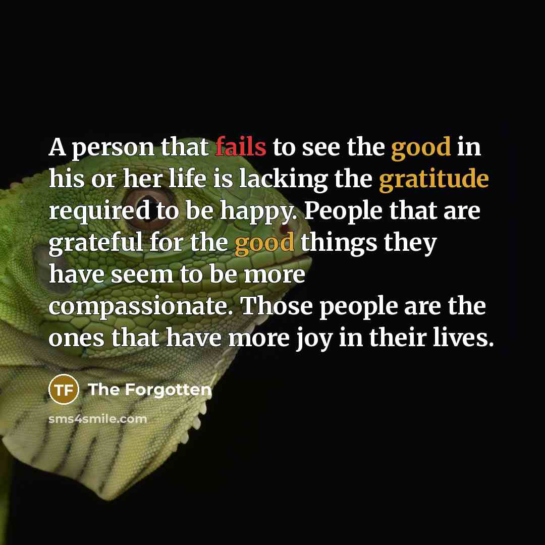 “A person that fails to see the good in his…” quote by The Forgotten