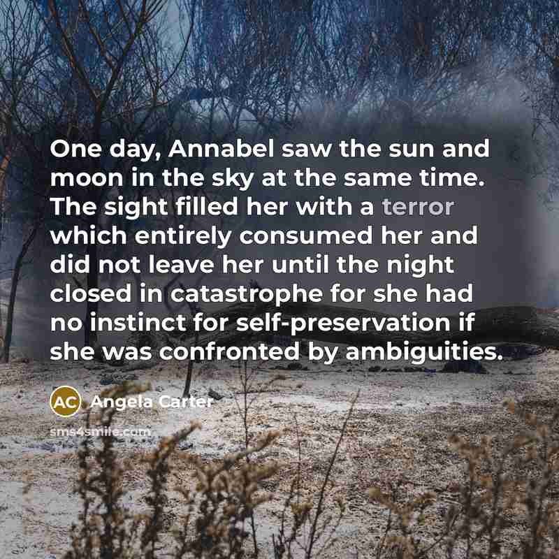 “One day, Annabel saw the sun and moon in the…” quote by Angela Carter