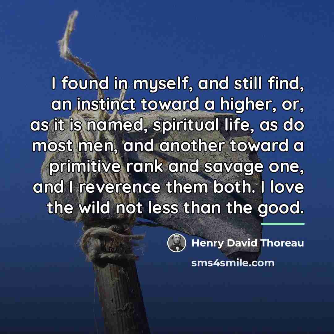 “I found in myself, and still find, an instinct toward…” quote by Henry David Thoreau