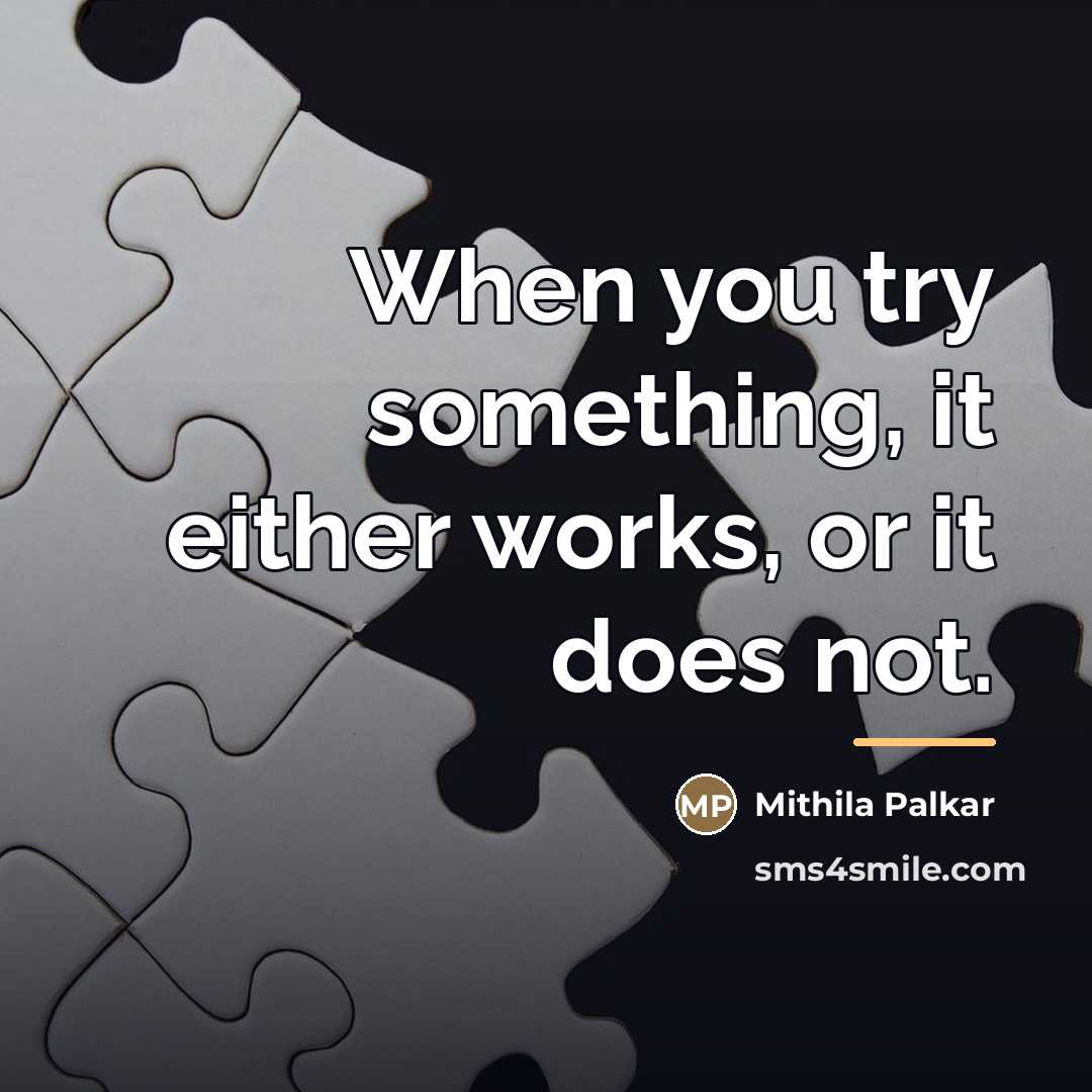 “When you try something, it either works, or it does…” quote by Mithila Palkar