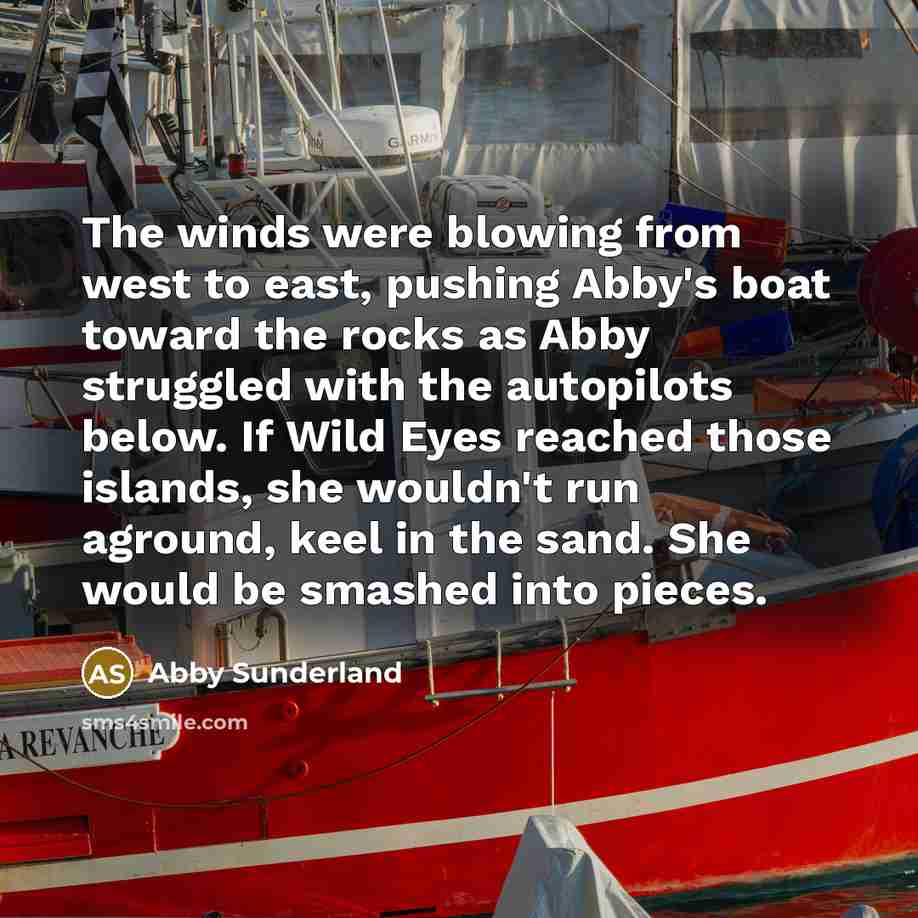 “The winds were blowing from west to east, pushing Abby's…” quote by Abby Sunderland