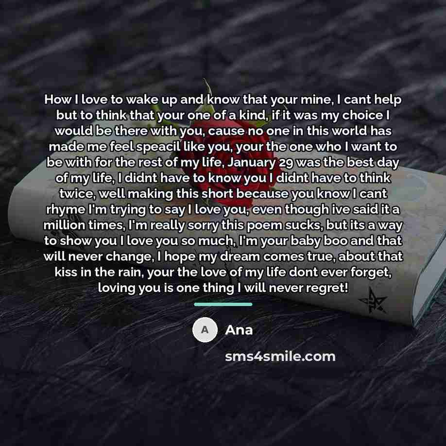 “How I love to wake up and know that your…” quote by Ana