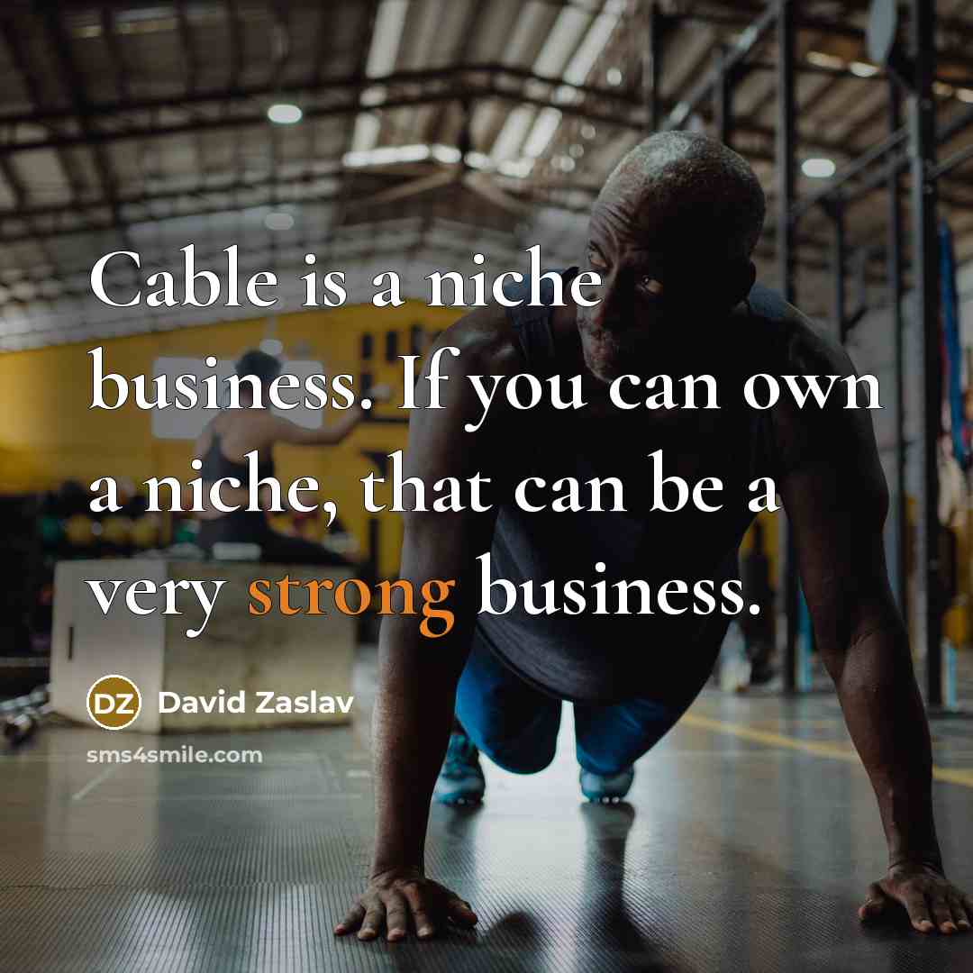 “Cable is a niche business. If you can own a…” quote by David Zaslav