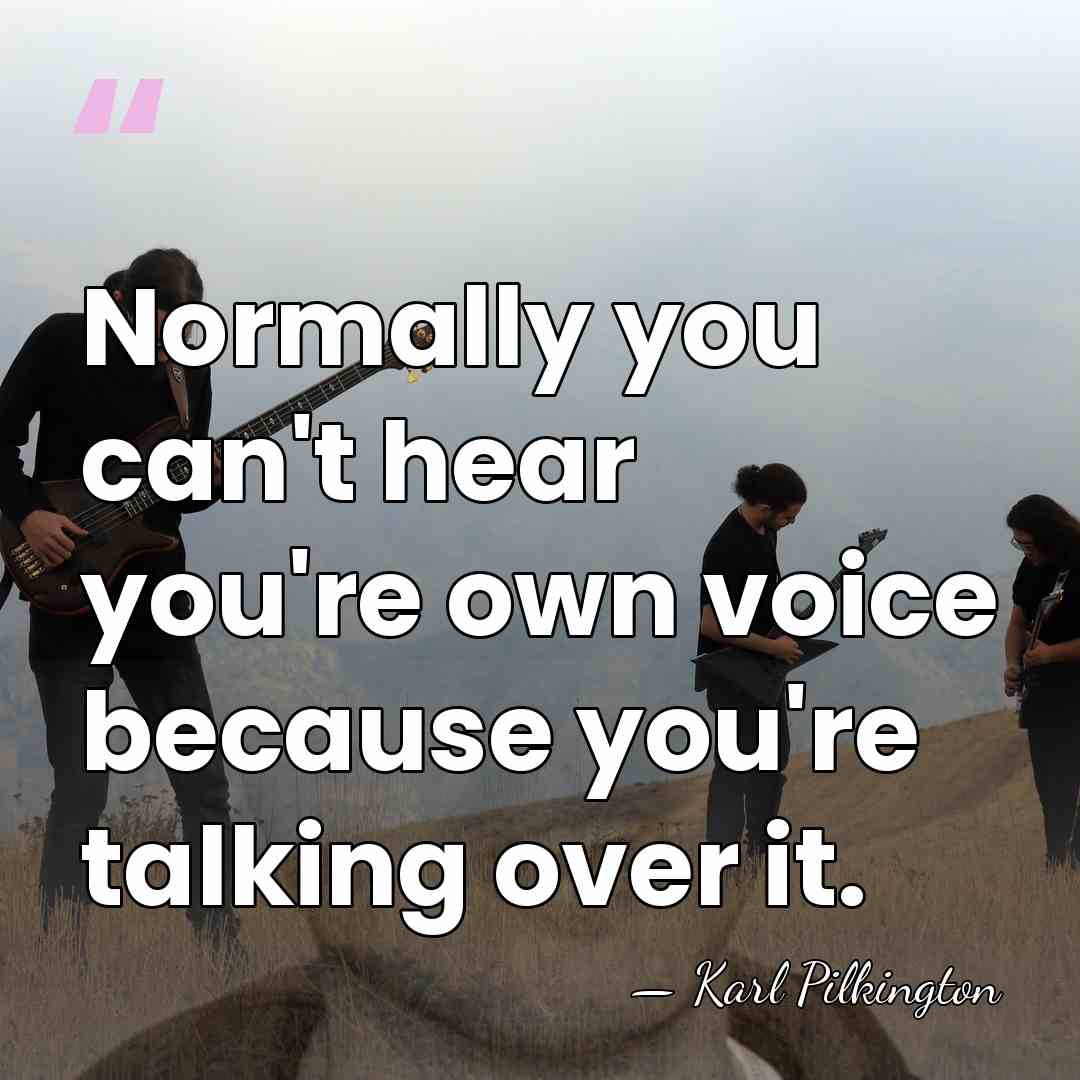 Normally you can't hear you're own voice because you're talking over it. - Karl Pilkington