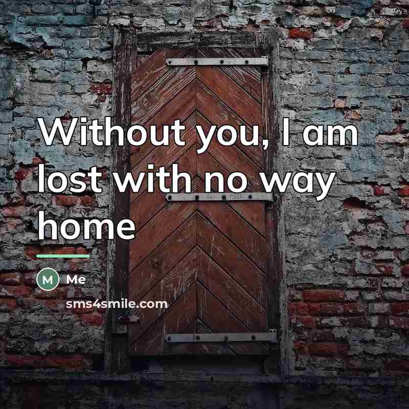 “Without you, I am lost with no way home…” quote by Me