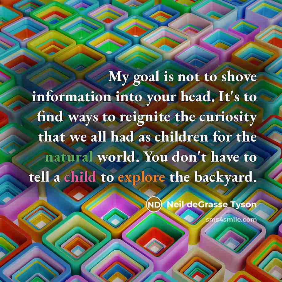 “My goal is not to shove information into your head.…” quote by Neil deGrasse Tyson
