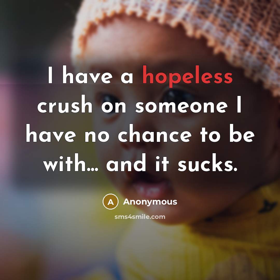 “I have a hopeless crush on someone I have no…” quote by Anonymous