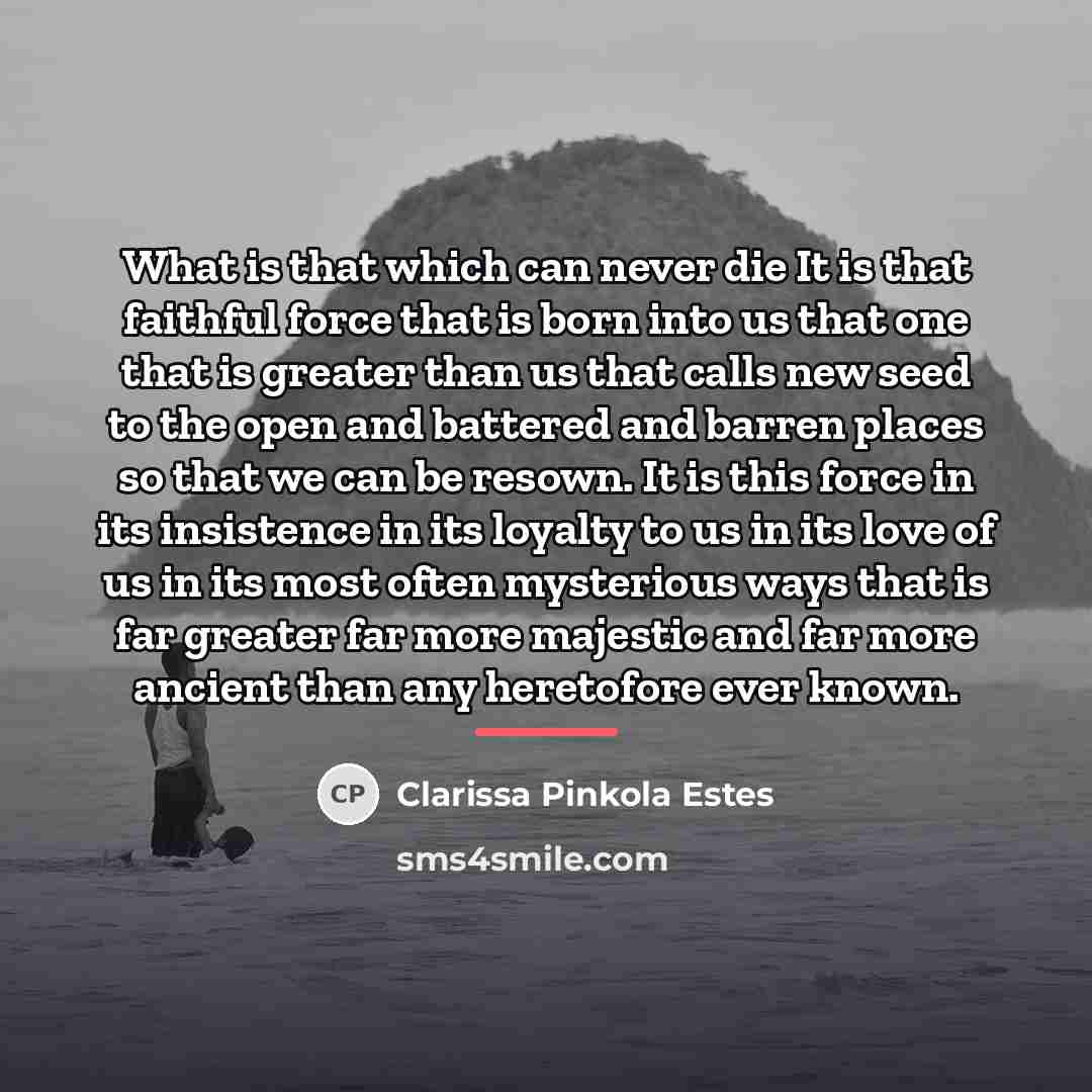 “What is that which can never die It is that…” quote by Clarissa Pinkola Estes