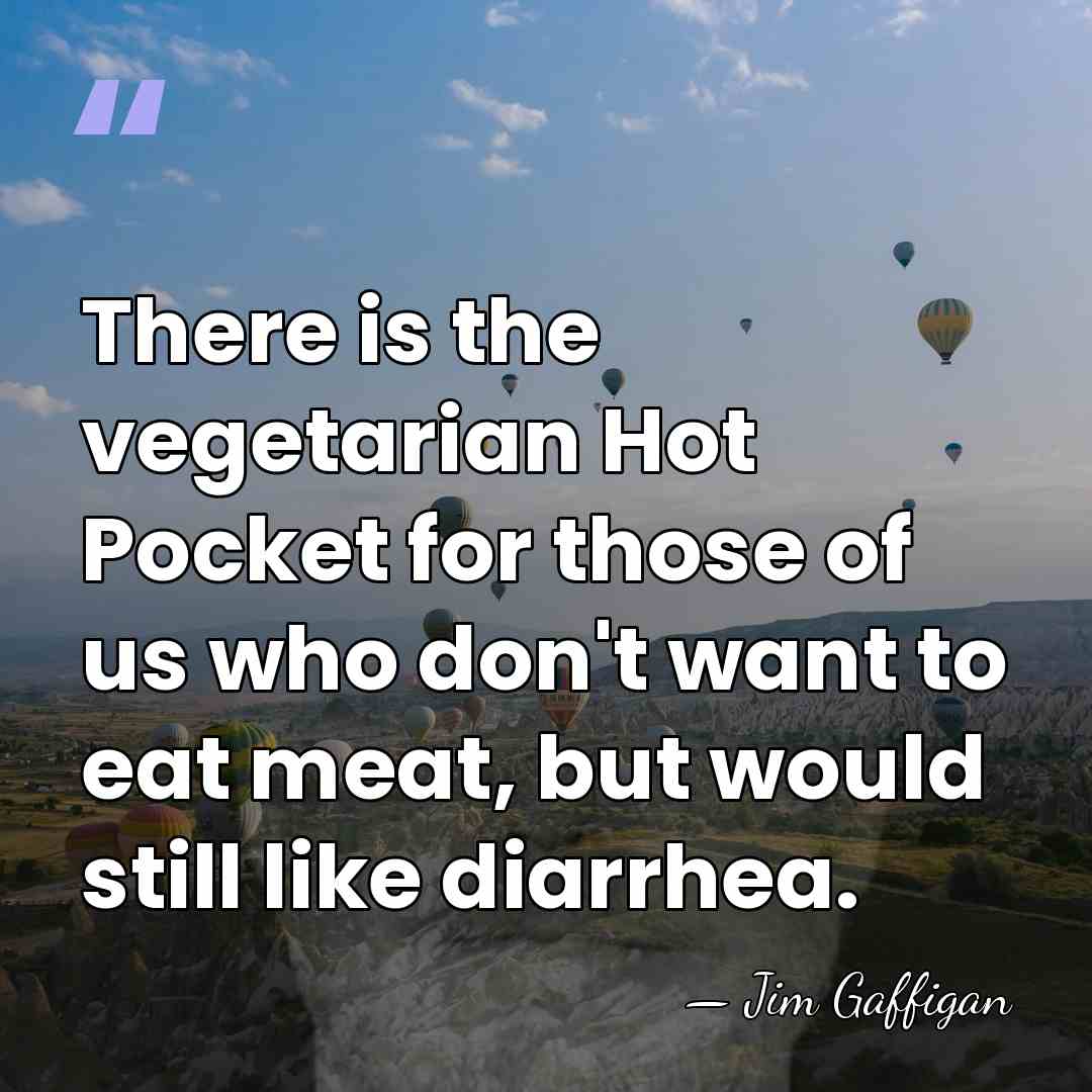 There is the vegetarian Hot Pocket for those of us who don't&hellip; - Jim Gaffigan