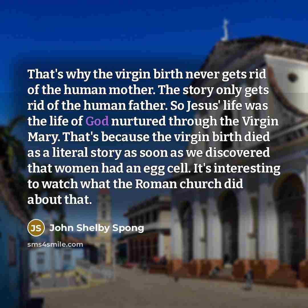 “That's why the virgin birth never gets rid of the…” quote by John Shelby Spong