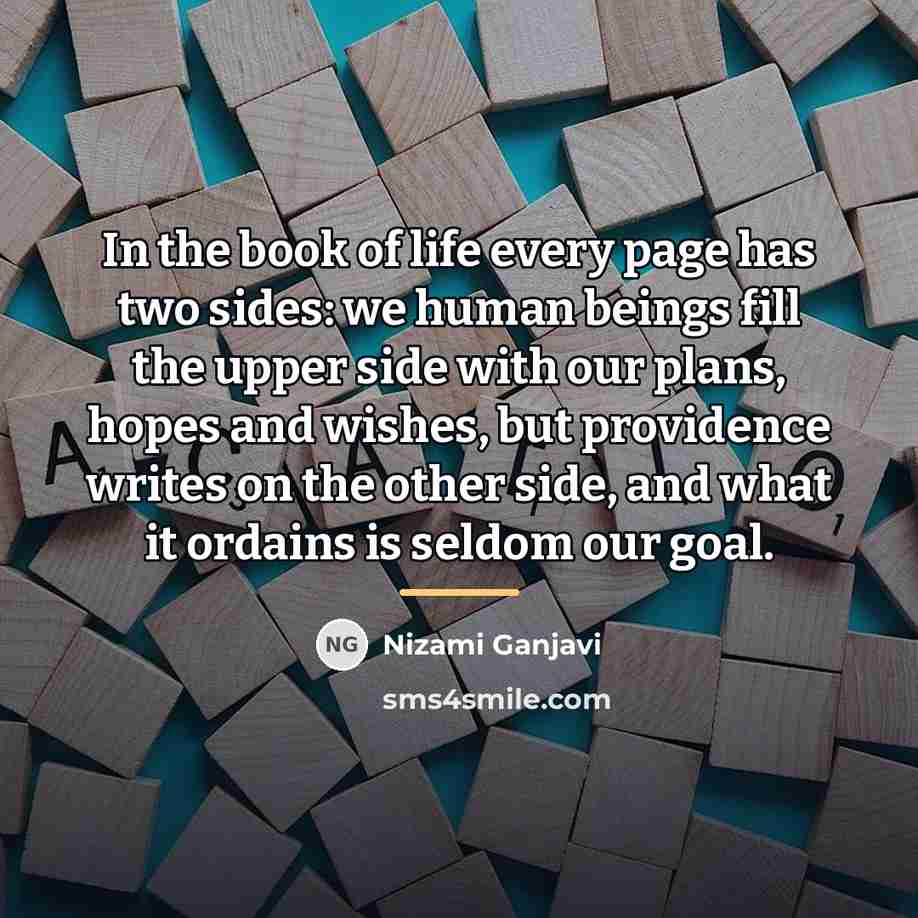“In the book of life every page has two sides:…” quote by Anonymous