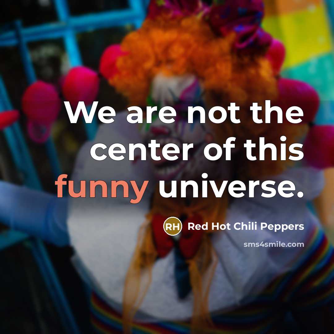 “We are not the center of this funny universe.…” quote by Red Hot Chili Peppers