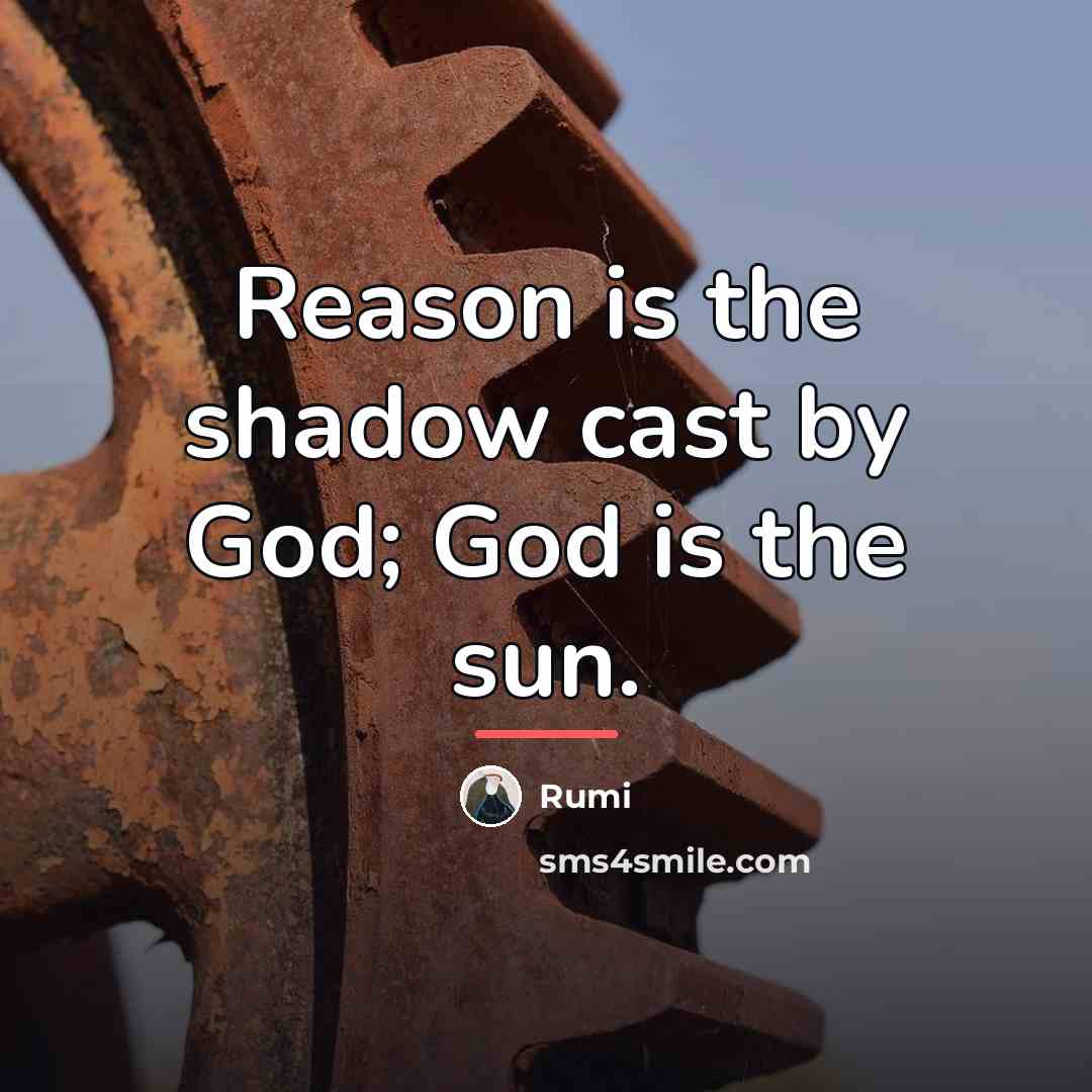 “Reason is the shadow cast by God; God is the…” quote by Rumi