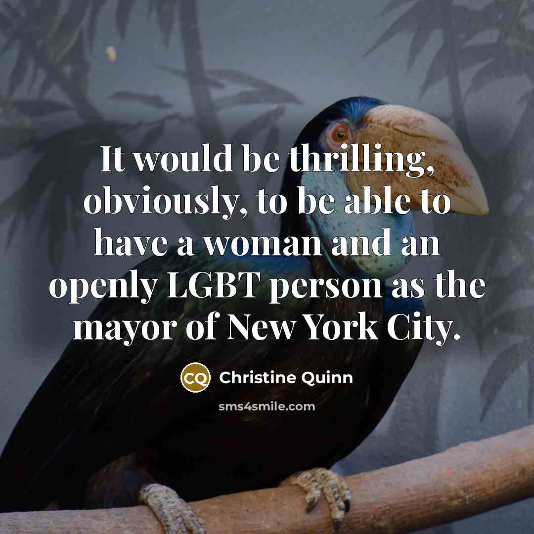 “It would be thrilling, obviously, to be able to have…” quote by Christine Quinn