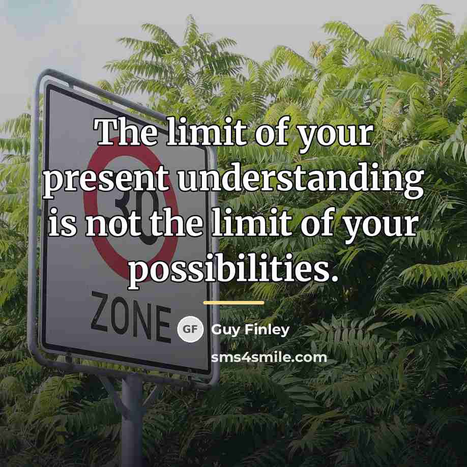 “The limit of your present understanding is not the limit…” quote by Guy Finley