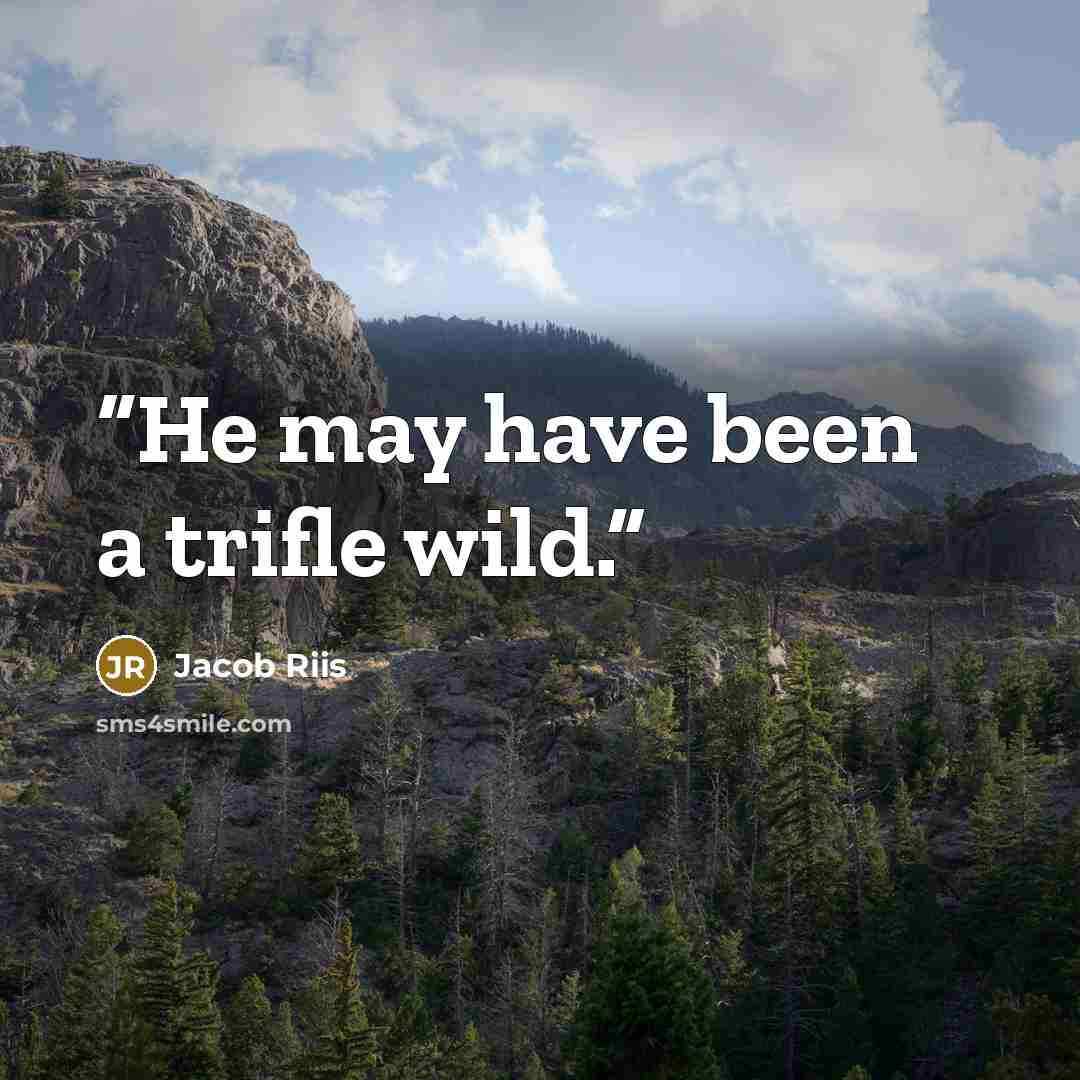 “He may have been a trifle wild.” quote by Jacob Riis