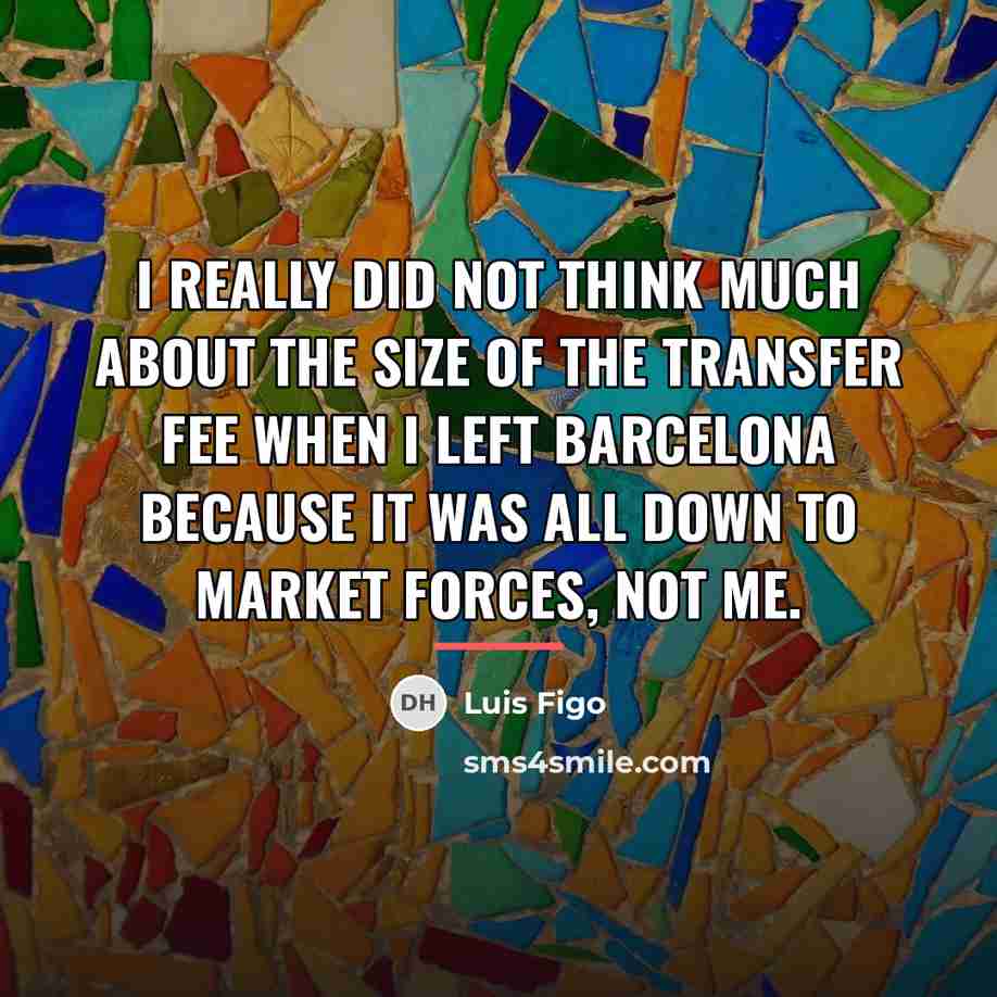 “I really did not think much about the size of…” quote by Luis Figo
