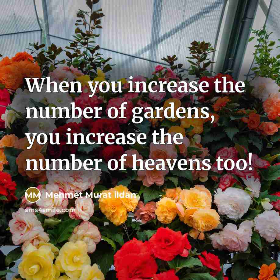 “When you increase the number of gardens, you increase the…” quote by Mehmet Murat Ildan