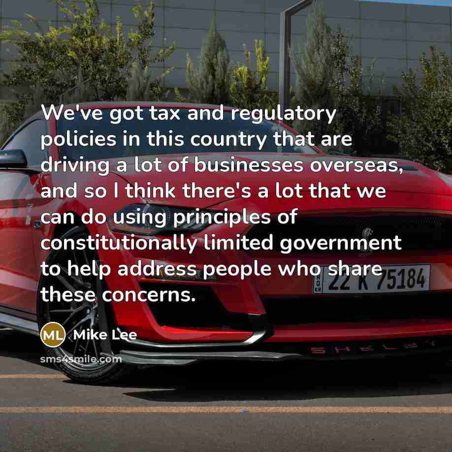 “We've got tax and regulatory policies in this country that…” quote by Mike Lee