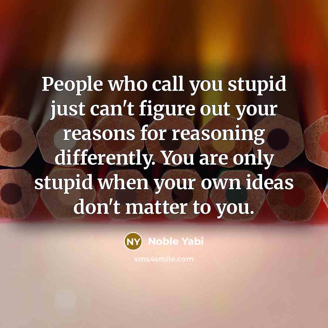 “People who call you stupid just can't figure out your…” quote by Noble Yabi
