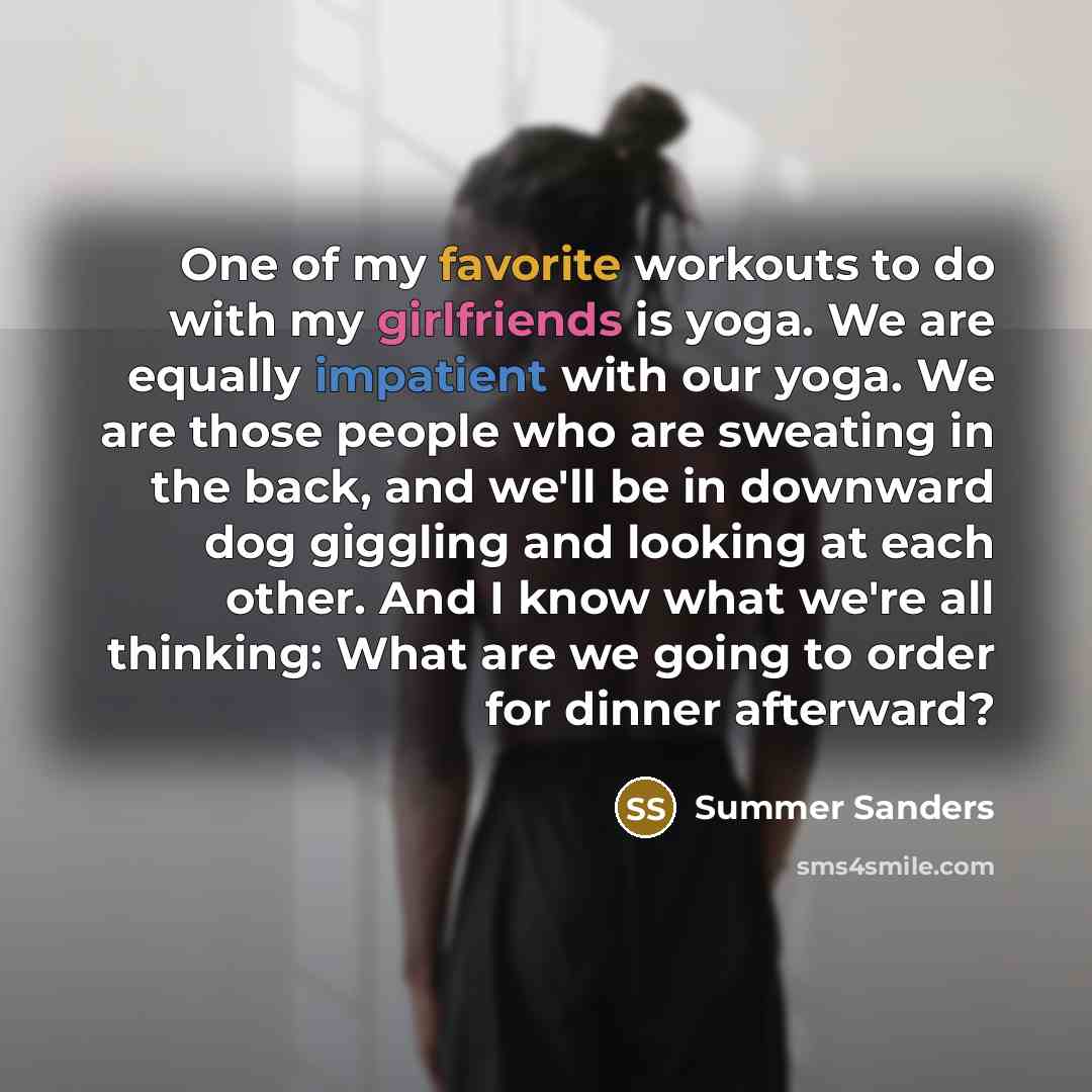 “One of my favorite workouts to do with my girlfriends…” quote by Summer Sanders