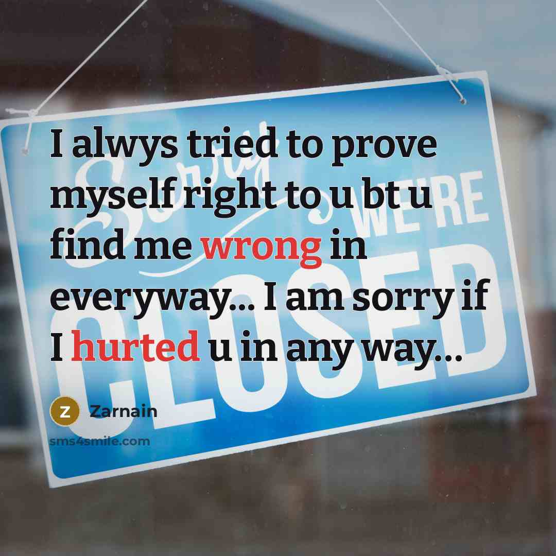 “I alwys tried to prove myself right to u bt…” quote by Zarnain