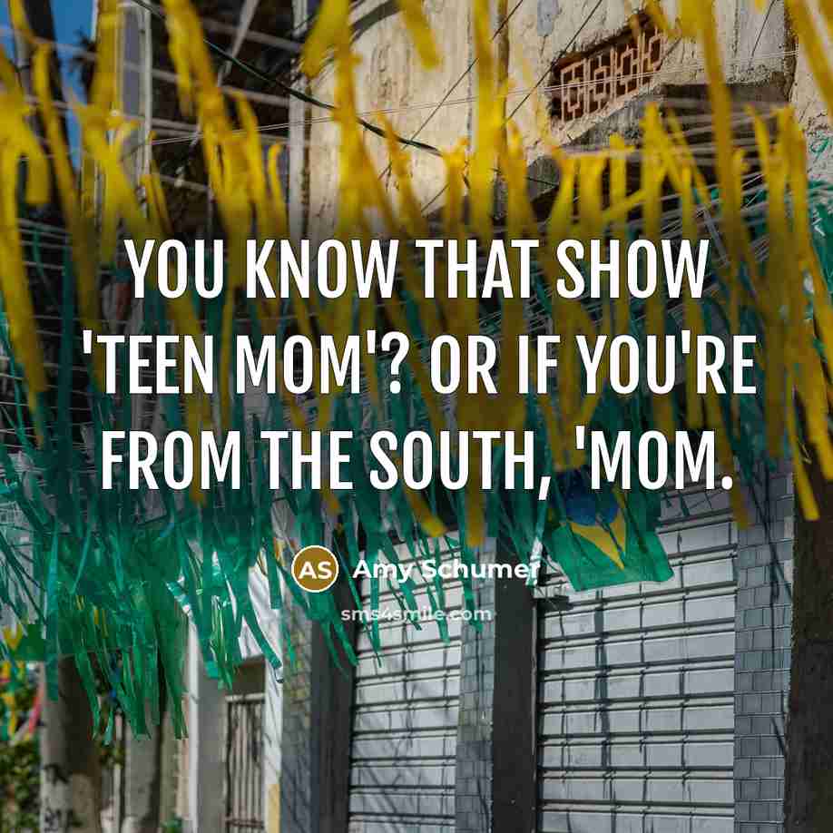 “You know that show 'Teen Mom'? Or if you're from…” quote by Amy Schumer
