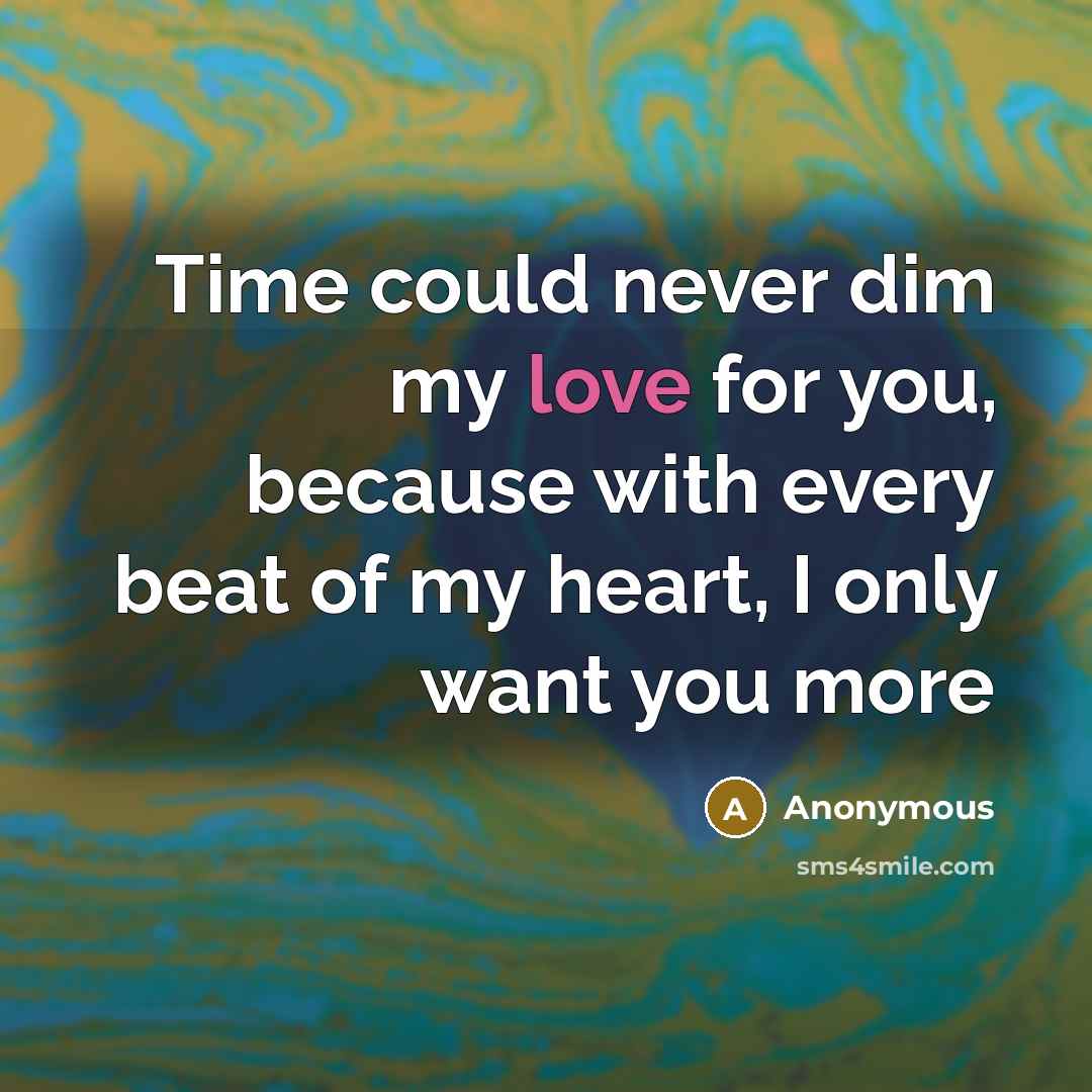 “Time could never dim my love for you, because with…” quote by Anonymous