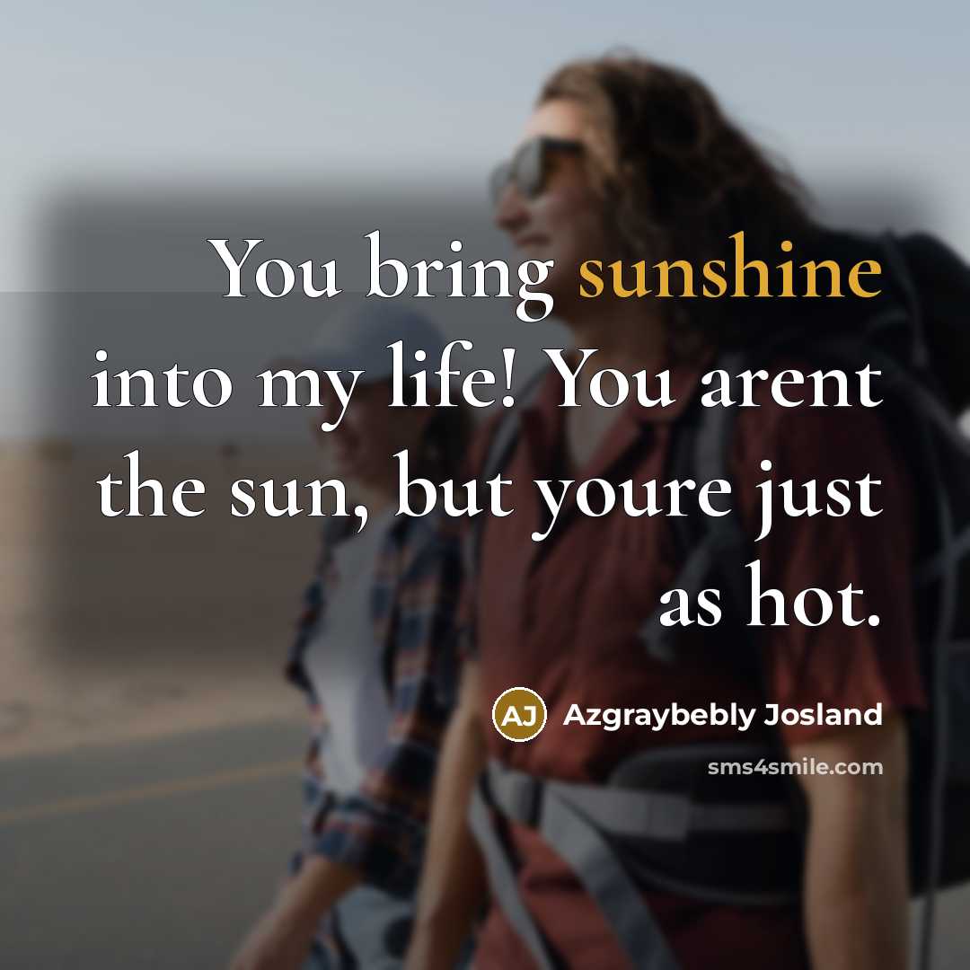 “You bring sunshine into my life! You arent the sun,…” quote by Azgraybebly Josland