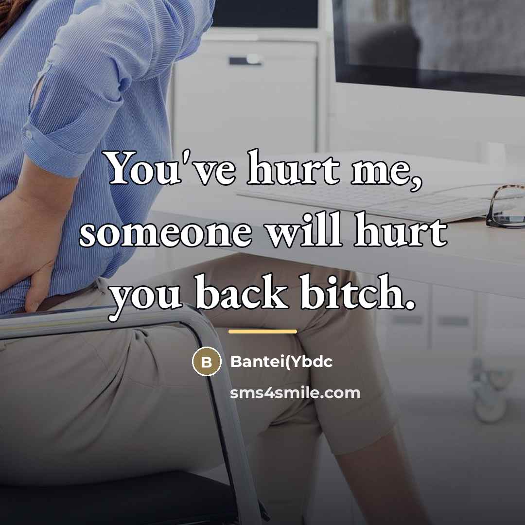 “You've hurt me, someone will hurt you back bitch.…” quote by Bantei