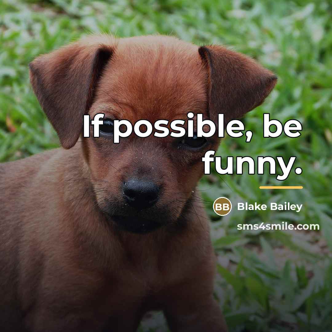 “If possible, be funny.…” quote by Blake Bailey