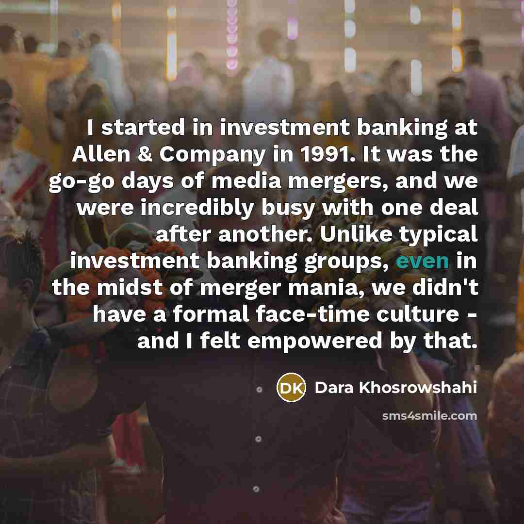 “I started in investment banking at Allen & Company in…” quote by Dara Khosrowshahi