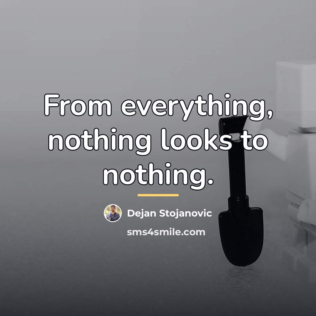 “From everything, nothing looks to nothing.…” quote by Dejan Stojanovic