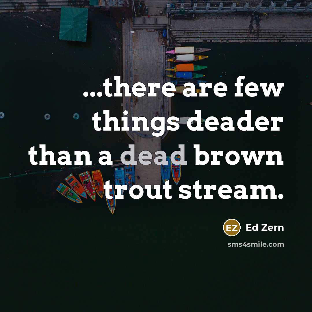 “...there are few things deader than a dead brown trout…” quote by Ed Zern