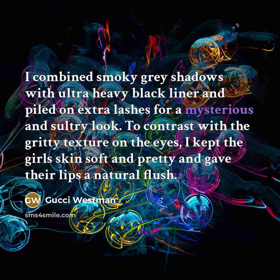 “I combined smoky grey shadows with ultra heavy black liner…” quote by Gucci Westman