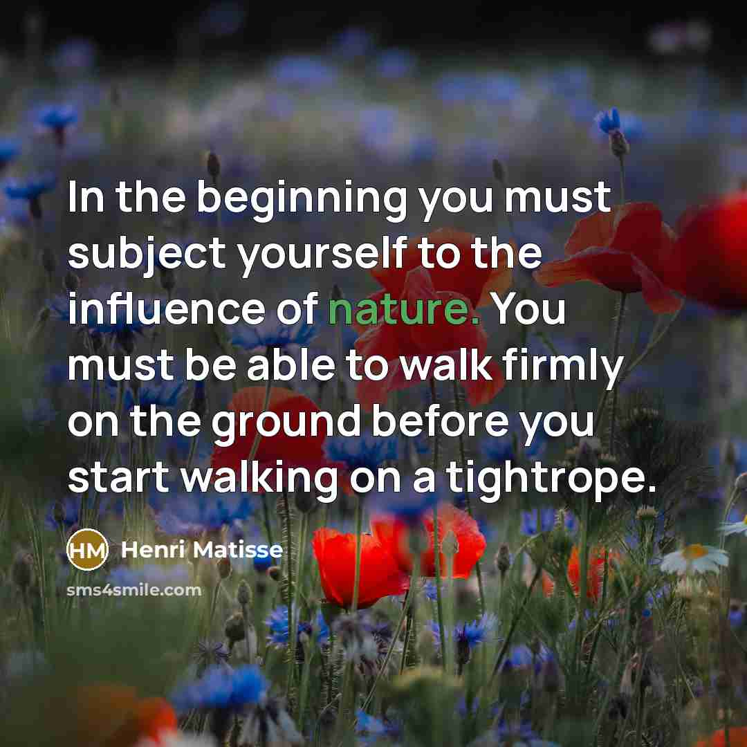 “In the beginning you must subject yourself to the influence…” quote by Henri Matisse