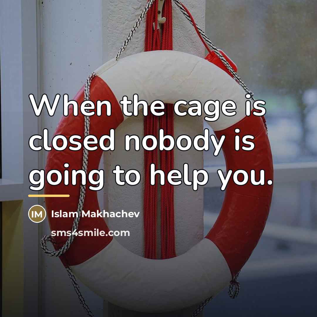 “When the cage is closed nobody is going to help…” quote by Islam Makhachev