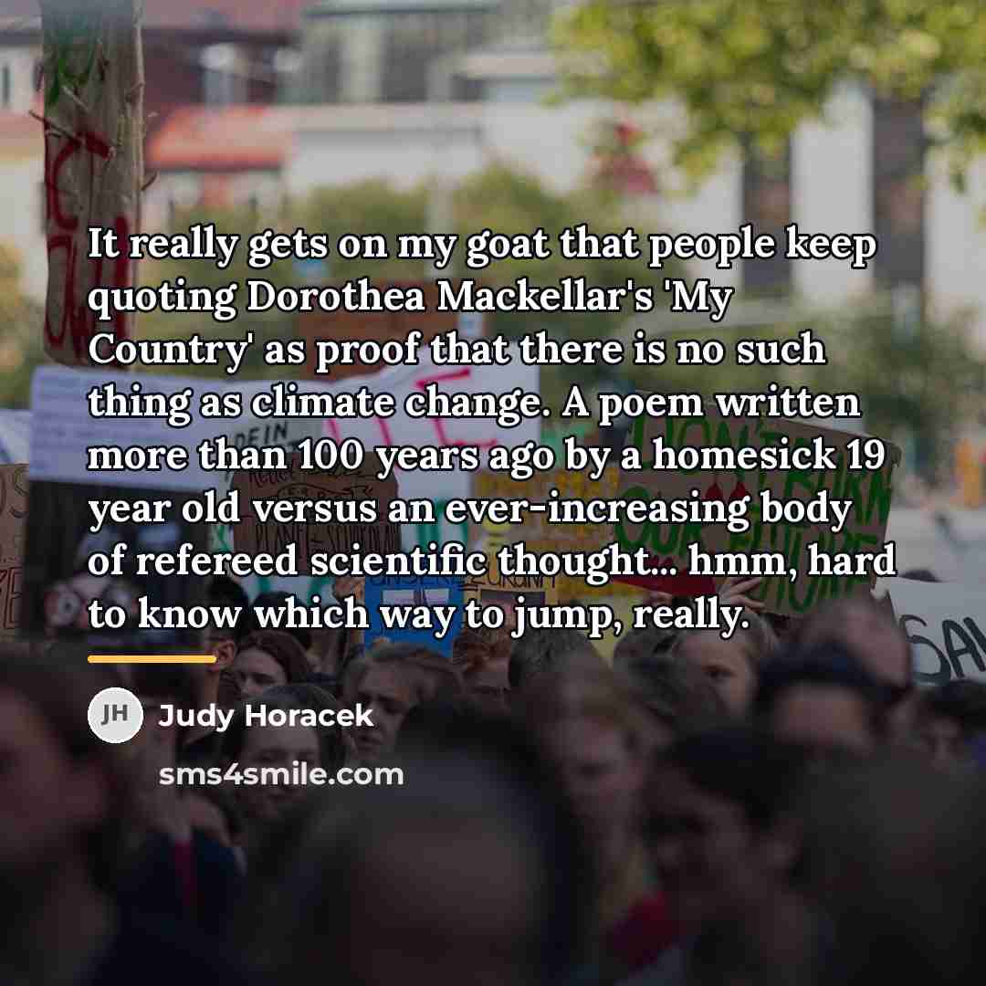 “It really gets on my goat that people keep quoting…” quote by Judy Horacek