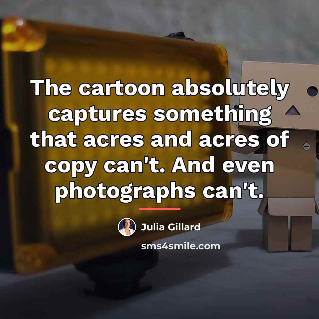 “The cartoon absolutely captures something that acres and acres of…” quote by Julia Gillard