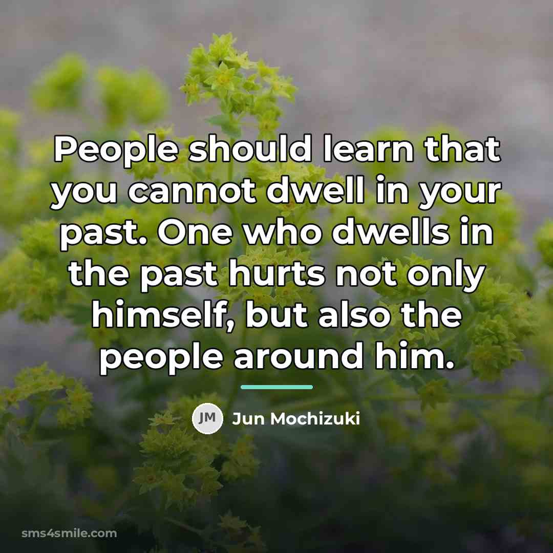 “People should learn that you cannot dwell in your past.…” quote by Jun Mochizuki