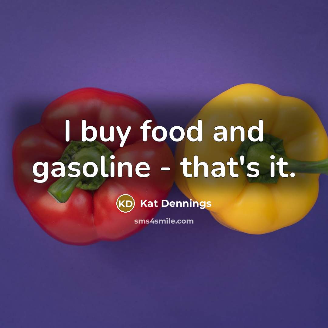 “I buy food and gasoline - that's it.…” quote by Kat Dennings