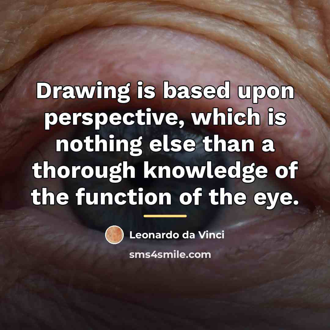“Drawing is based upon perspective, which is nothing else than…” quote by Leonardo da Vinci
