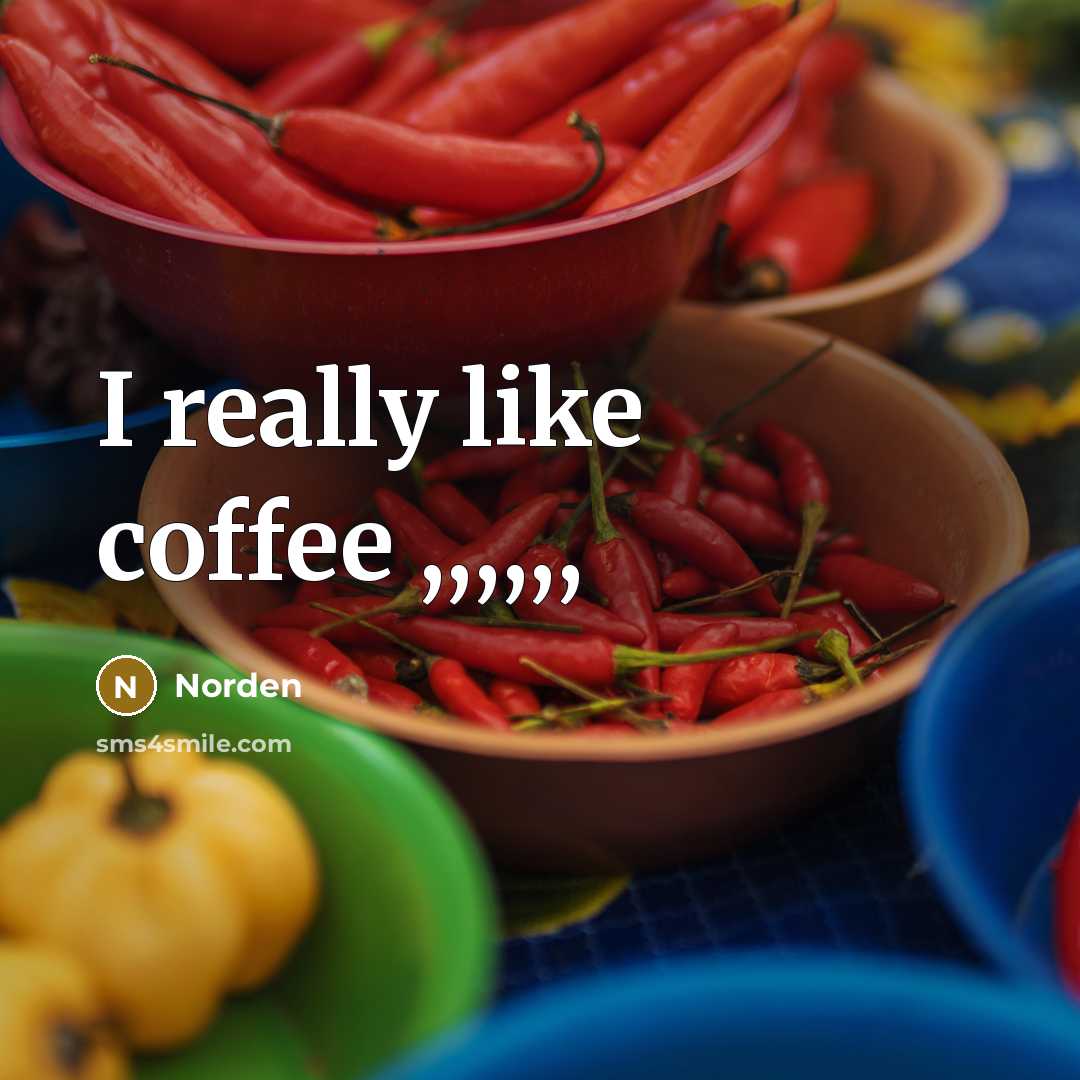 “I really like coffee ,,,,,,…” quote by Norden