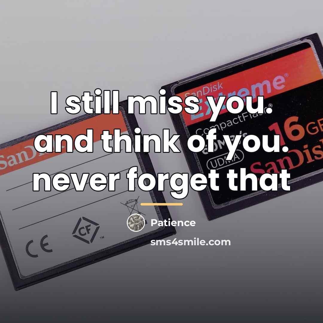 “I still miss you. and think of you. never forget…” quote by Patience