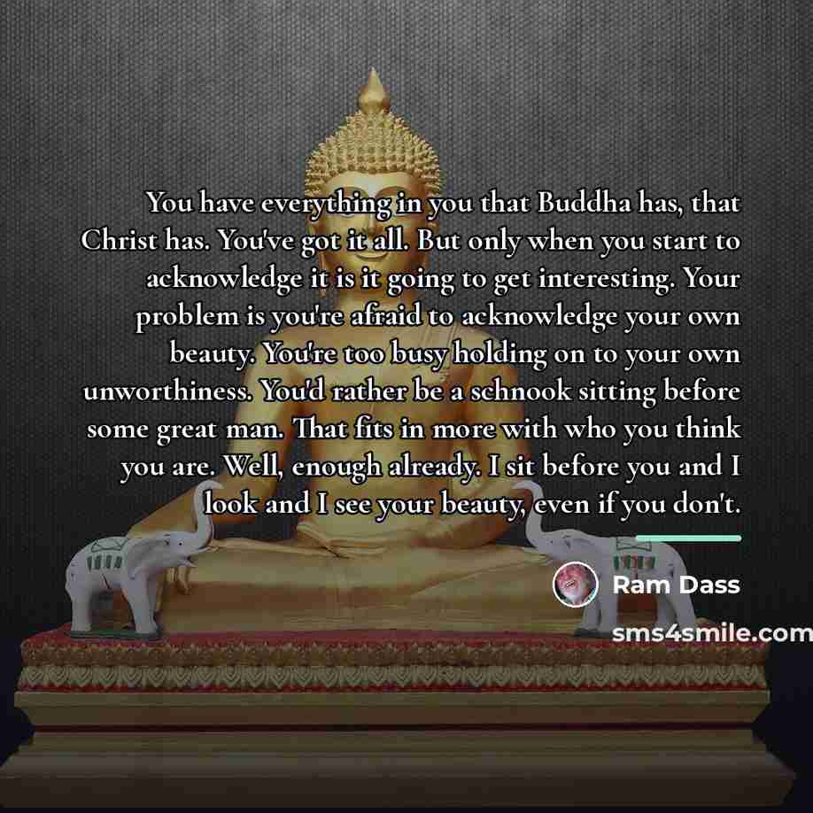 “You have everything in you that Buddha has, that Christ…” quote by Ram Dass