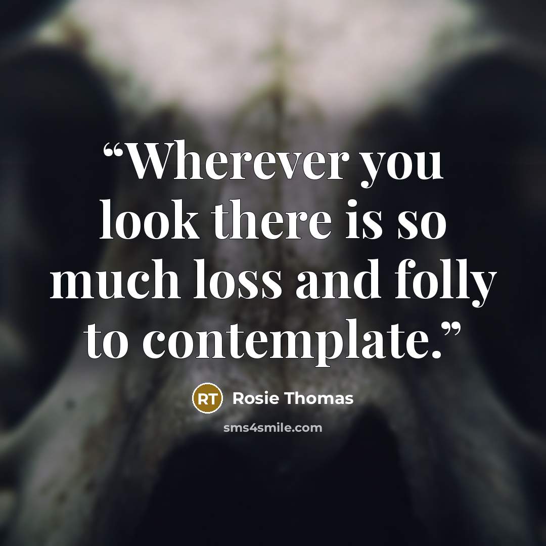 “Wherever you look there is so much loss and folly to contemplate.” quote by Rosie Thomas