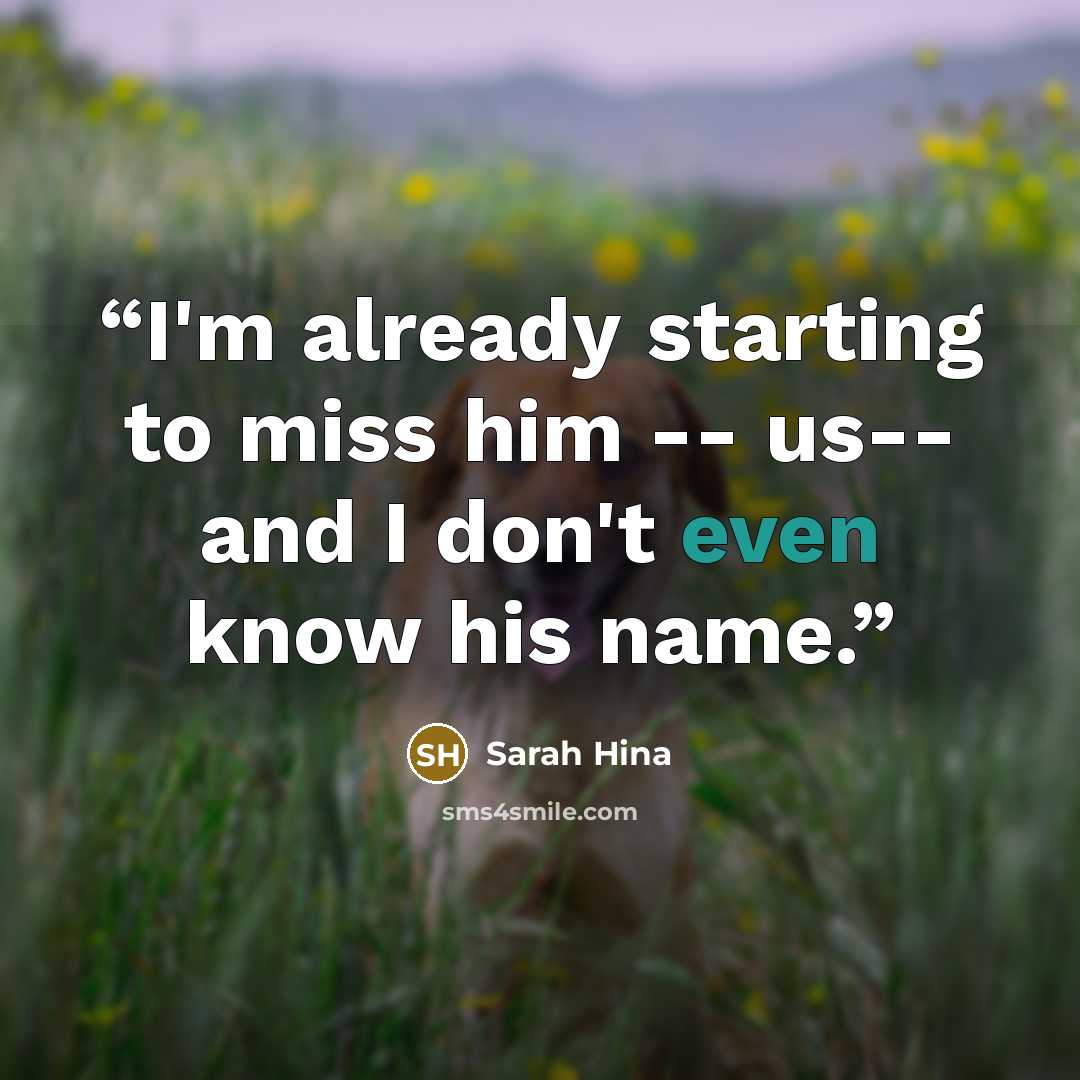 “I'm already starting to miss him -- us-- and I don't even know his name.” quote by Sarah Hina