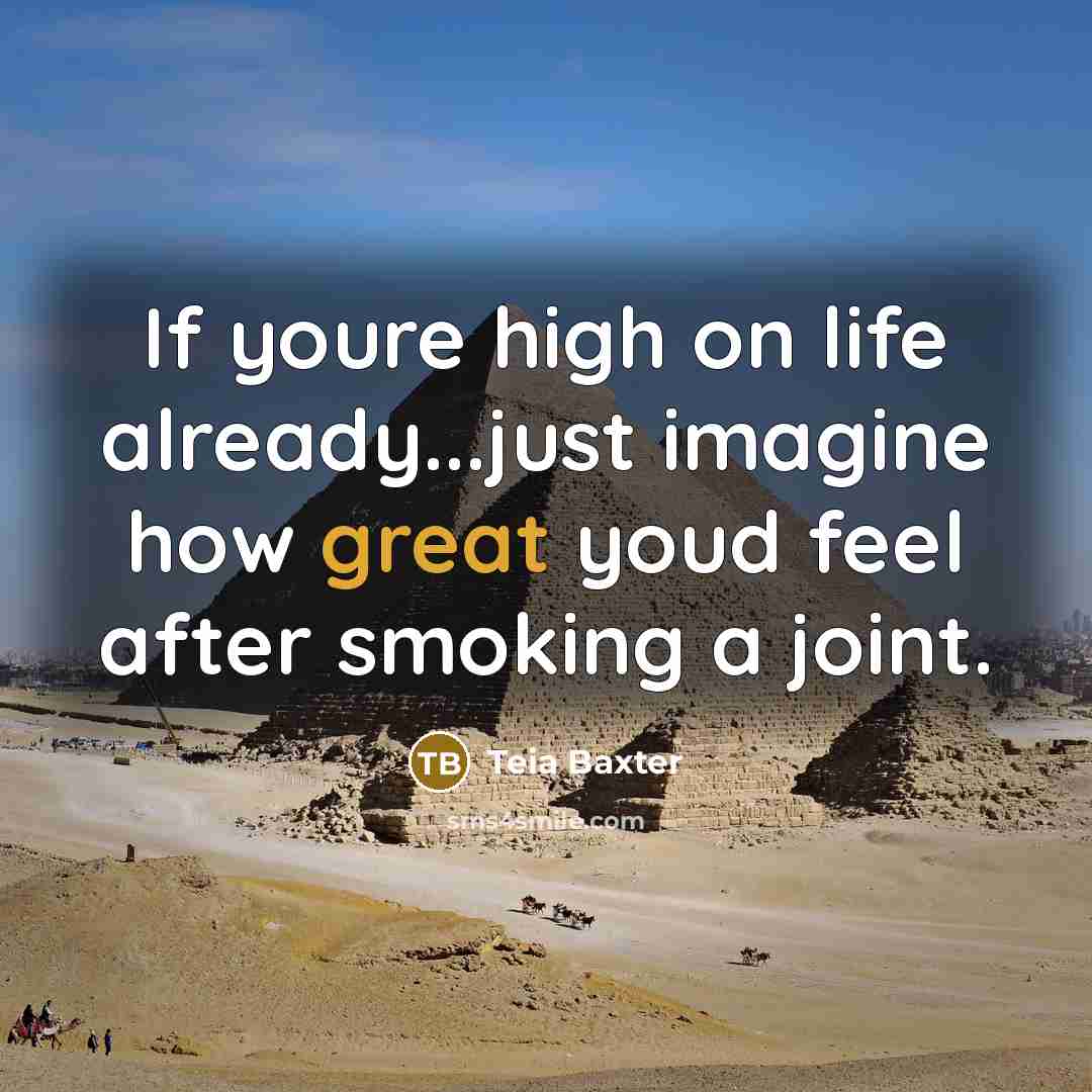 “If youre high on life already...just imagine how great youd…” quote by Teia Baxter