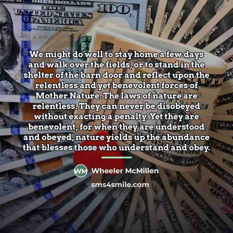“We might do well to stay home a few days…” quote by Wheeler McMillen